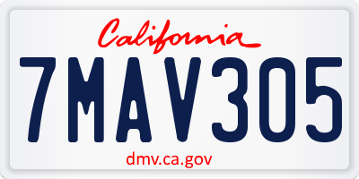 CA license plate 7MAV305