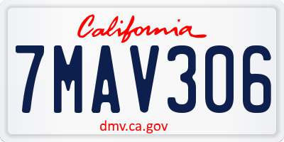 CA license plate 7MAV306