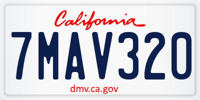 CA license plate 7MAV320