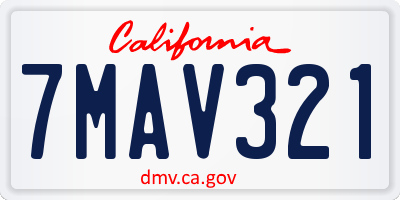 CA license plate 7MAV321