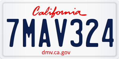 CA license plate 7MAV324