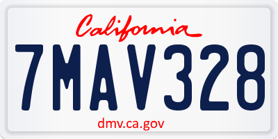 CA license plate 7MAV328