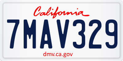CA license plate 7MAV329