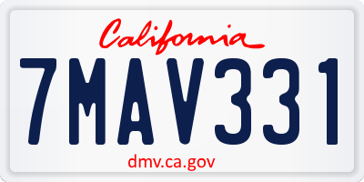 CA license plate 7MAV331