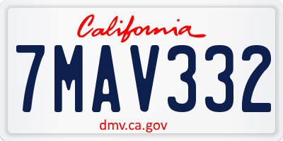 CA license plate 7MAV332