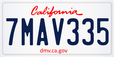 CA license plate 7MAV335