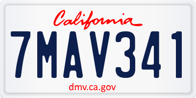CA license plate 7MAV341