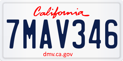 CA license plate 7MAV346