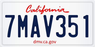 CA license plate 7MAV351