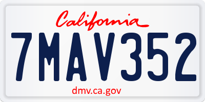 CA license plate 7MAV352