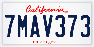 CA license plate 7MAV373