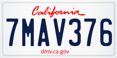 CA license plate 7MAV376