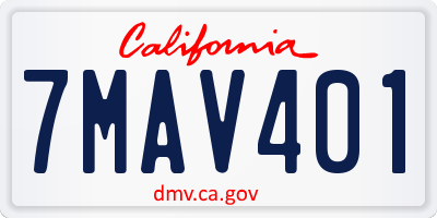 CA license plate 7MAV401