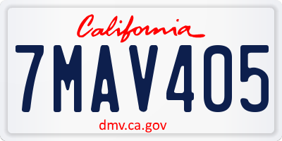 CA license plate 7MAV405