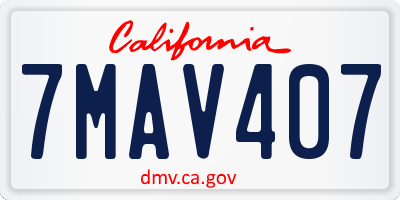 CA license plate 7MAV407