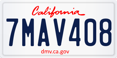 CA license plate 7MAV408