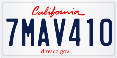 CA license plate 7MAV410
