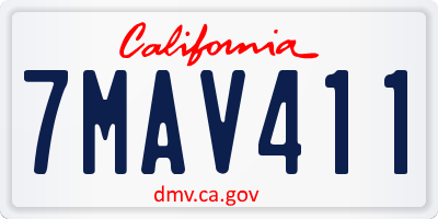 CA license plate 7MAV411