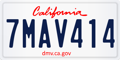 CA license plate 7MAV414