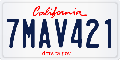 CA license plate 7MAV421