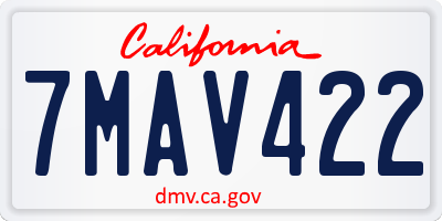 CA license plate 7MAV422