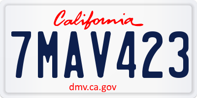 CA license plate 7MAV423