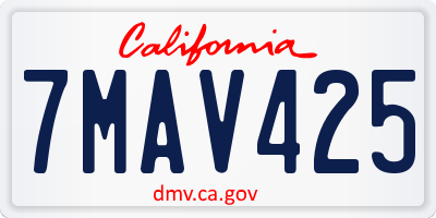 CA license plate 7MAV425