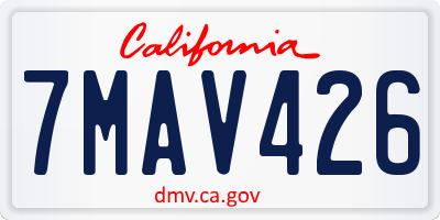 CA license plate 7MAV426