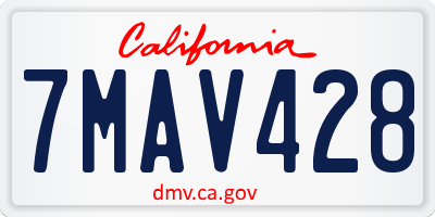 CA license plate 7MAV428