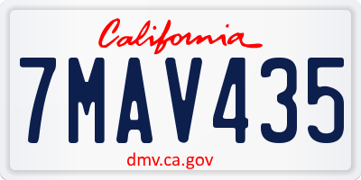 CA license plate 7MAV435