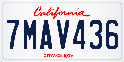 CA license plate 7MAV436