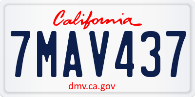 CA license plate 7MAV437
