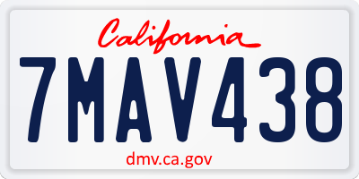 CA license plate 7MAV438
