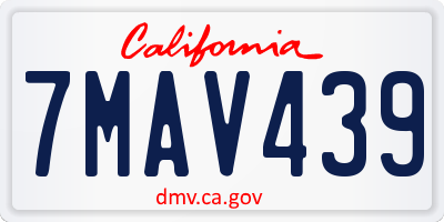 CA license plate 7MAV439