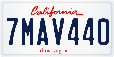 CA license plate 7MAV440