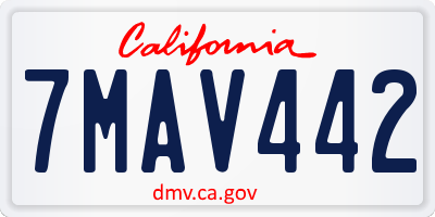 CA license plate 7MAV442