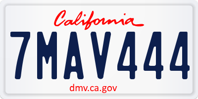 CA license plate 7MAV444