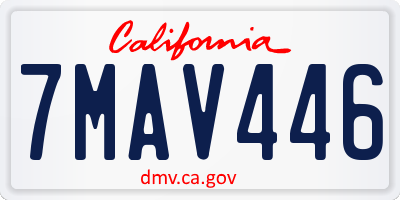 CA license plate 7MAV446