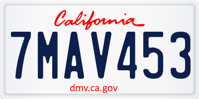 CA license plate 7MAV453