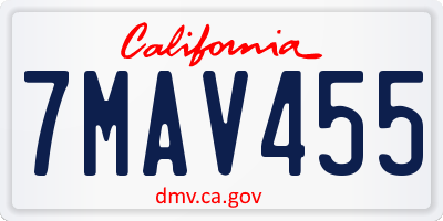 CA license plate 7MAV455