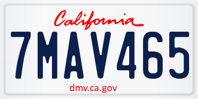 CA license plate 7MAV465