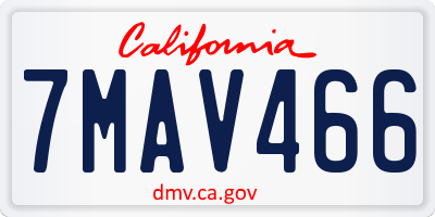 CA license plate 7MAV466