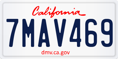 CA license plate 7MAV469