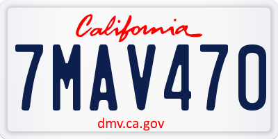 CA license plate 7MAV470
