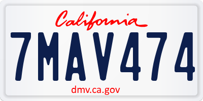 CA license plate 7MAV474