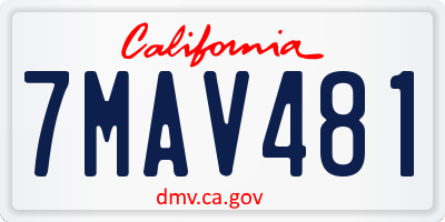 CA license plate 7MAV481