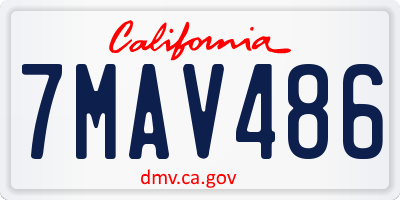 CA license plate 7MAV486