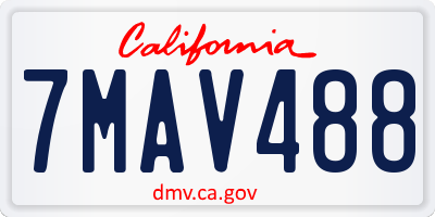CA license plate 7MAV488