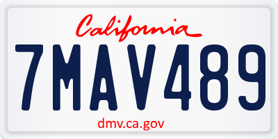 CA license plate 7MAV489
