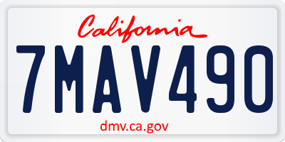 CA license plate 7MAV490